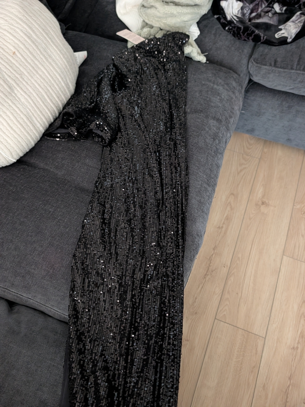 Smash + Tess Black Sequin Long Cardigan